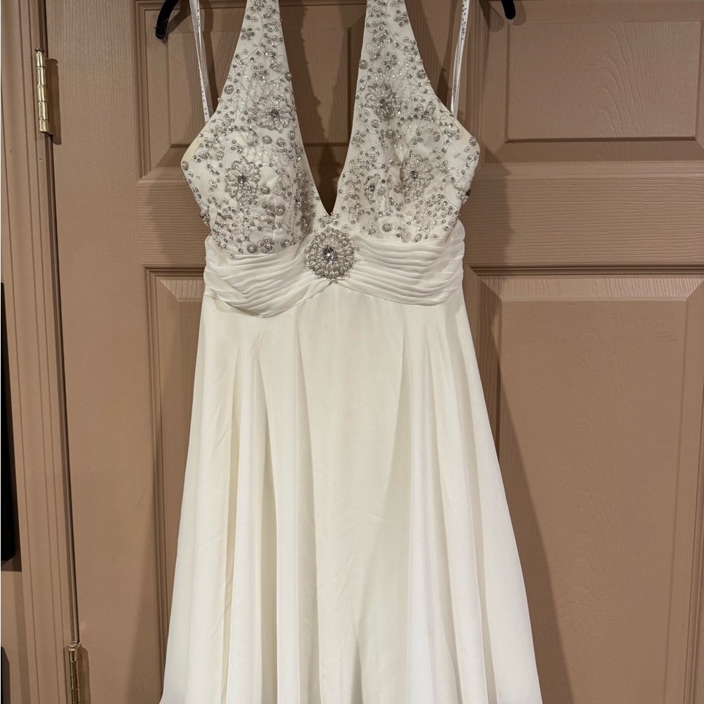Elegant White Embellished Dress